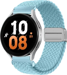 SBG Universeel Smartwatch Bandje - Gevlochten Nylon - 22MM - Mint afbeelding