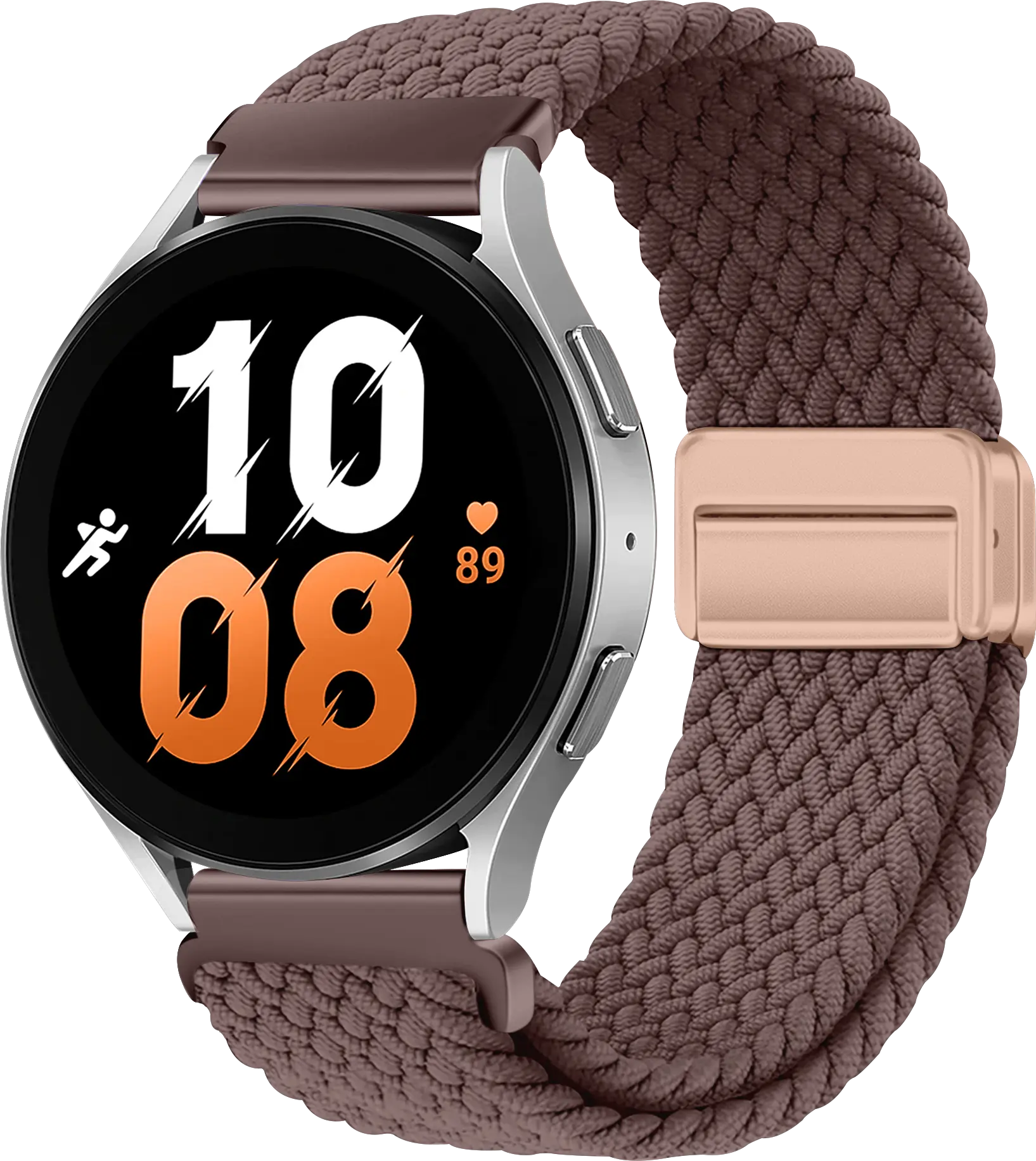 SBG Universeel Smartwatch Bandje - Gevlochten Nylon - 22MM - Smokey Purple afbeelding 1