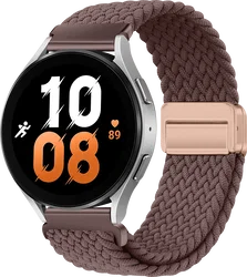 SBG Universeel Smartwatch Bandje - Gevlochten Nylon - 22MM - Smokey Purple afbeelding