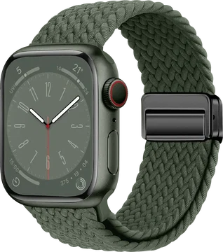 SBG Gevlochten Nylon - Apple Watch Bandje - 49/46/45/44/42MM - Donkergroen