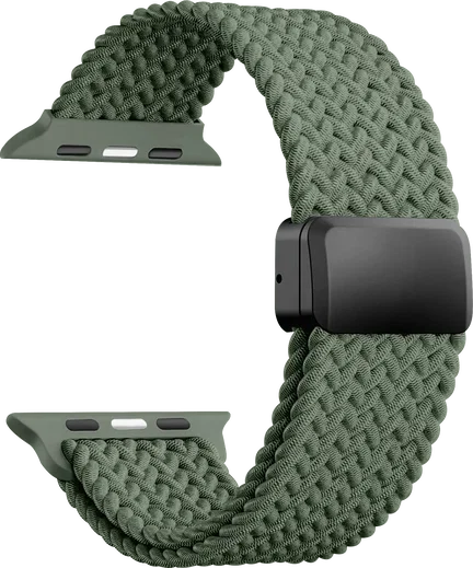SBG Gevlochten Nylon - Apple Watch Bandje - 49/46/45/44/42MM - Donkergroen afbeelding 10