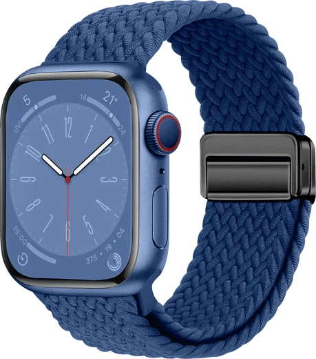 SBG Gevlochten Nylon - Apple Watch Bandje - 49/46/45/44/42MM - Donkerblauw afbeelding 1
