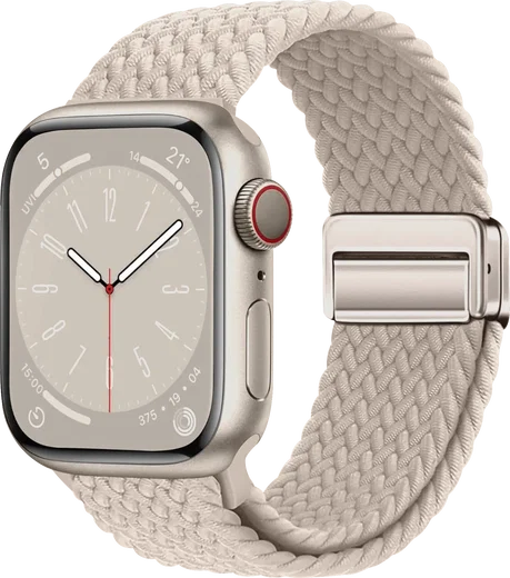 SBG Gevlochten Nylon - Apple Watch Bandje - 49/46/45/44/42MM - Sterrenlicht afbeelding 1