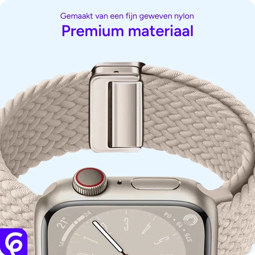SBG Gevlochten Nylon - Apple Watch Bandje - 49/46/45/44/42MM - Sterrenlicht afbeelding 6