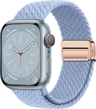 SBG Gevlochten Nylon - Apple Watch Bandje - 49/46/45/44/42MM - Lichtblauw