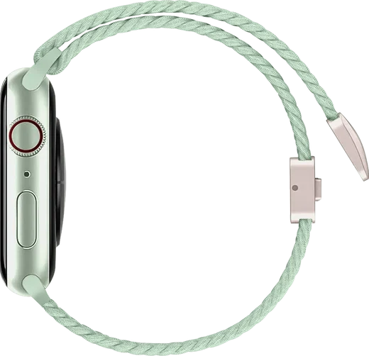 SBG Gevlochten Nylon - Apple Watch Bandje - 49/46/45/44/42MM - Lichtgroen afbeelding 9