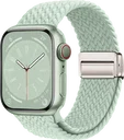 SBG Gevlochten Nylon - Apple Watch Bandje - 49/46/45/44/42MM - Lichtgroen