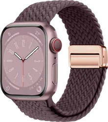 SBG Gevlochten Nylon - Apple Watch Bandje - 49/46/45/44/42MM - Smokey Purple afbeelding