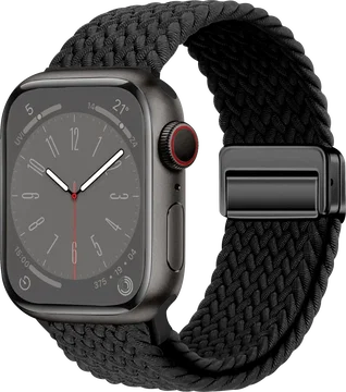 SBG Gevlochten Nylon - Apple Watch Bandje - 38/40/41/42MM - Zwart