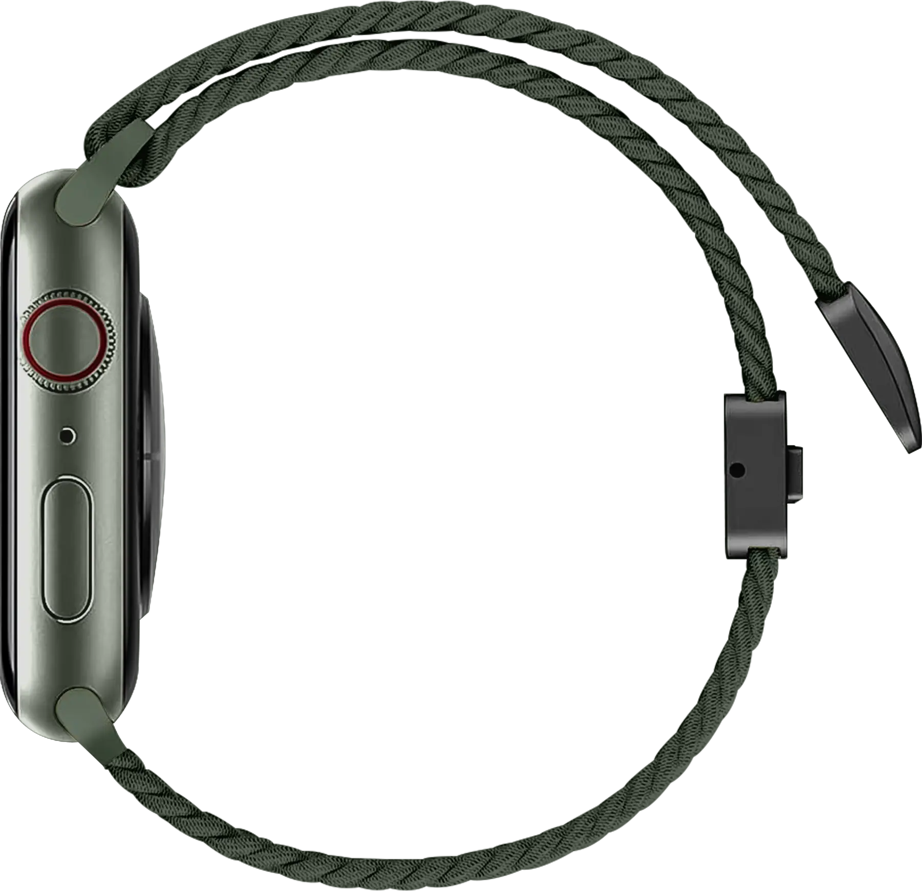 SBG Gevlochten Nylon - Apple Watch Bandje - 38/40/41/42MM - Donkergroen afbeelding 9