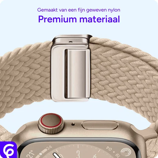 SBG Gevlochten Nylon - Apple Watch Bandje - 38/40/41/42MM - Beige afbeelding 6