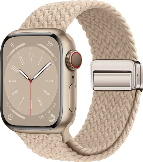 SBG Gevlochten Nylon - Apple Watch Bandje - 38/40/41/42MM - Beige afbeelding 1