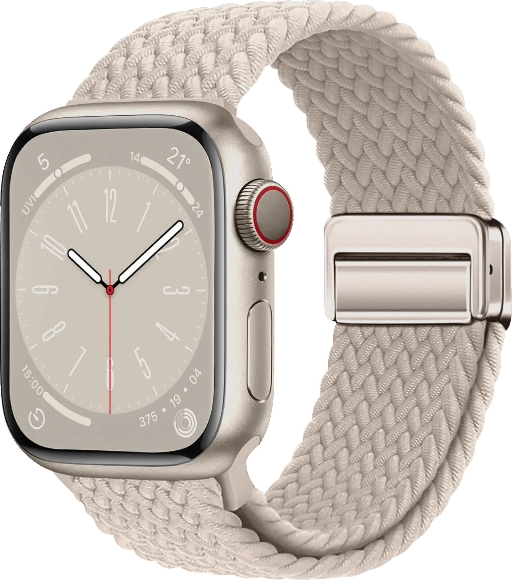 SBG Gevlochten Nylon - Apple Watch Bandje - 38/40/41/42MM - Sterrenlicht afbeelding 1