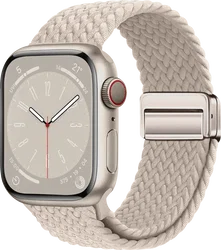 SBG Gevlochten Nylon - Apple Watch Bandje - 38/40/41/42MM - Sterrenlicht afbeelding