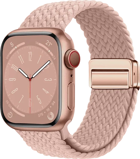 SBG Gevlochten Nylon - Apple Watch Bandje - 38/40/41/42MM - Roze afbeelding 1