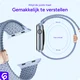 SBG Gevlochten Nylon - Apple Watch Bandje - 38/40/41/42MM - Lichtblauw afbeelding 3