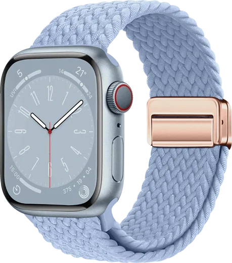 SBG Gevlochten Nylon - Apple Watch Bandje - 38/40/41/42MM - Lichtblauw afbeelding 1