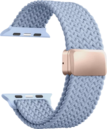 SBG Gevlochten Nylon - Apple Watch Bandje - 38/40/41/42MM - Lichtblauw afbeelding 10