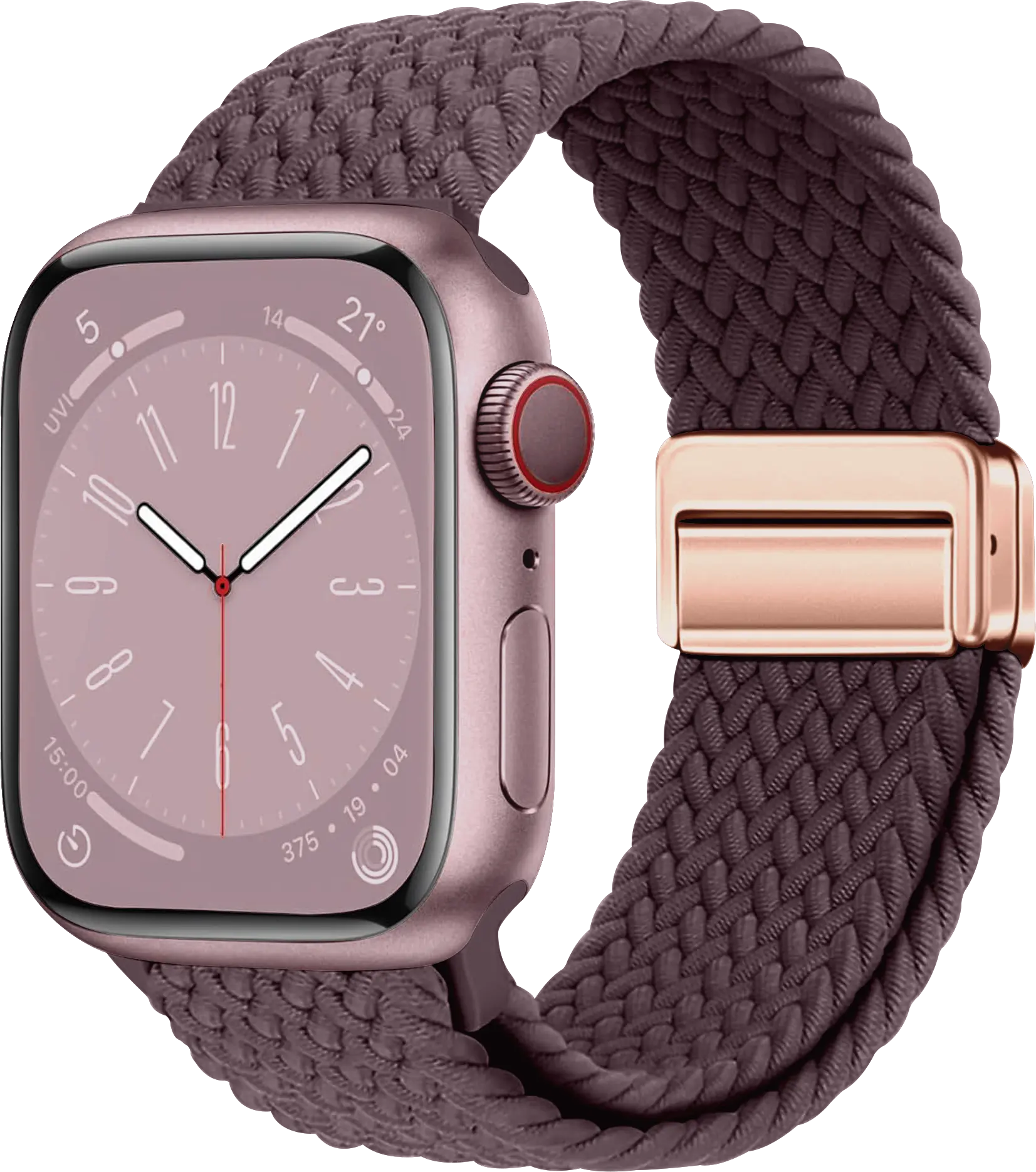 SBG Gevlochten Nylon - Apple Watch Bandje - 38/40/41/42MM - Smokey Purple afbeelding 1