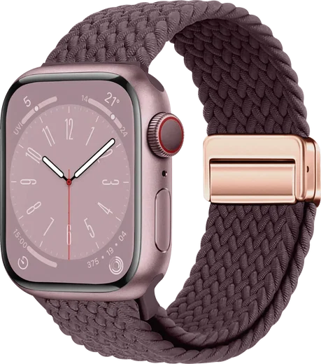 SBG Gevlochten Nylon - Apple Watch Bandje - 38/40/41/42MM - Smokey Purple afbeelding 1