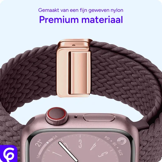 SBG Gevlochten Nylon - Apple Watch Bandje - 38/40/41/42MM - Smokey Purple afbeelding 6