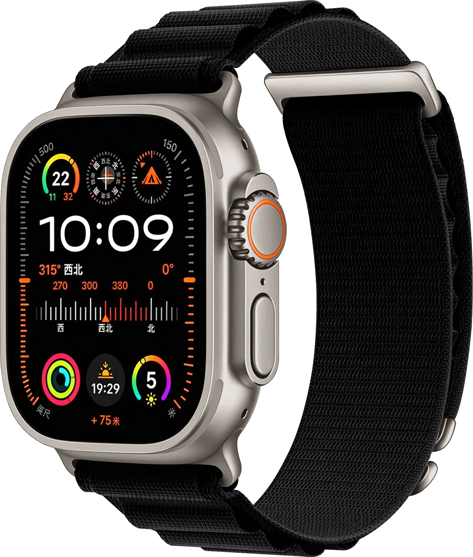 SBG Alpine Nylon - Apple Watch Bandje - 49/46/45/44/42MM - Zwart afbeelding 1