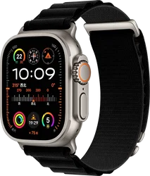 SBG Alpine Nylon - Apple Watch Bandje - 49/46/45/44/42MM - Zwart afbeelding