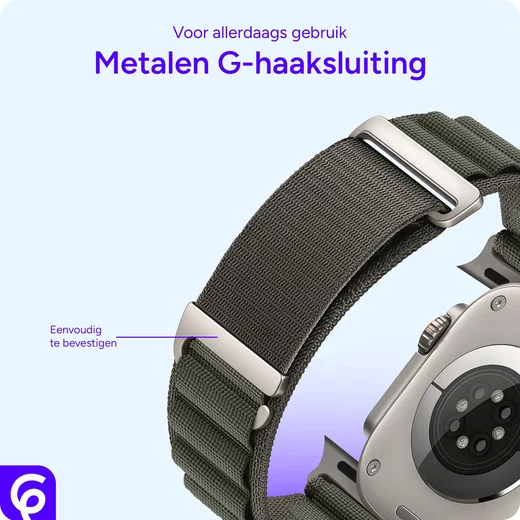 SBG Alpine Nylon - Apple Watch Bandje - 49/46/45/44/42MM - Groen afbeelding 2