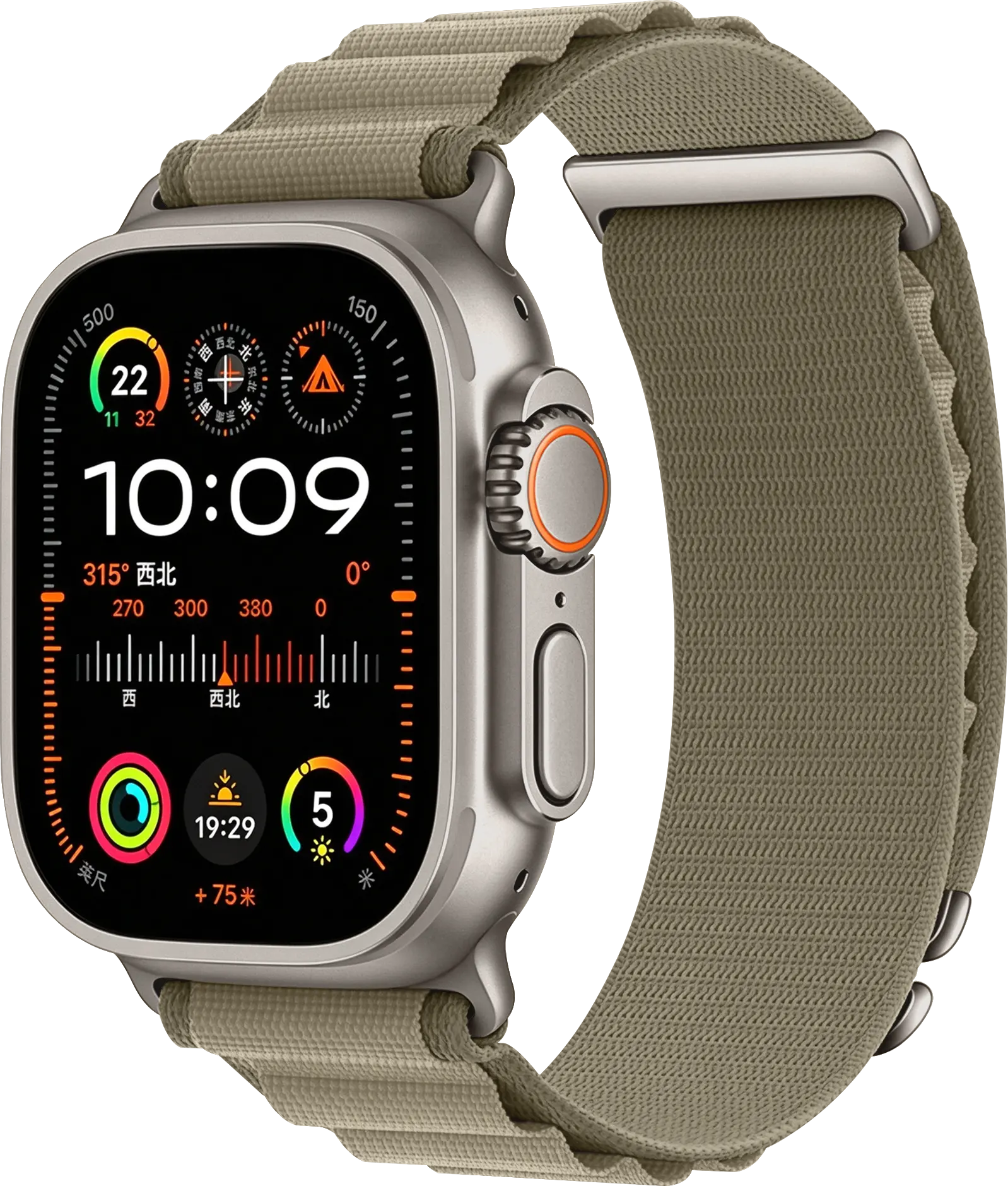 SBG Alpine Nylon - Apple Watch Bandje - 49/46/45/44/42MM - Olijf Groen afbeelding 1