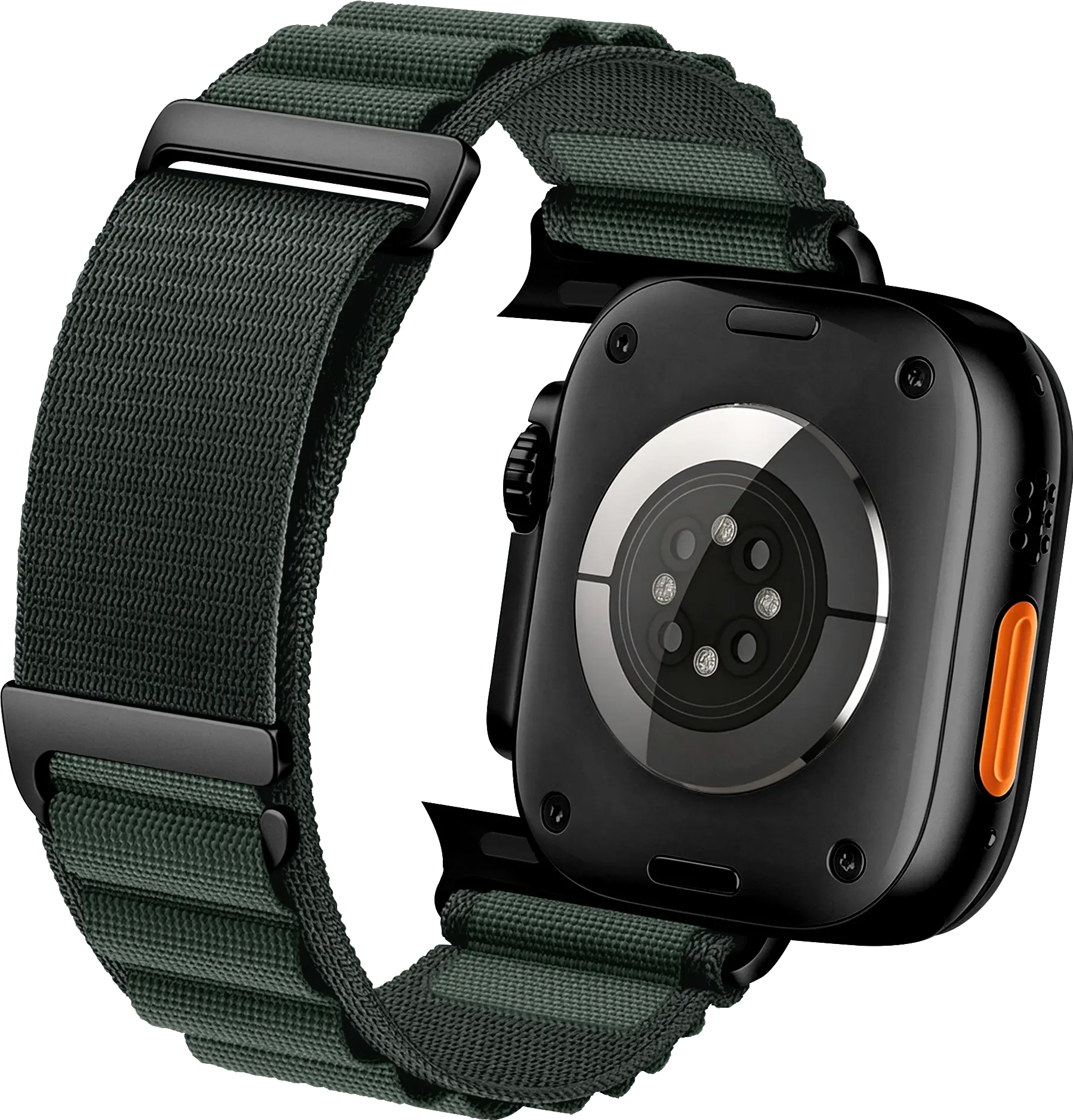 SBG Alpine Nylon - Apple Watch Bandje - 49/46/45/44/42MM - Donkergroen afbeelding 11