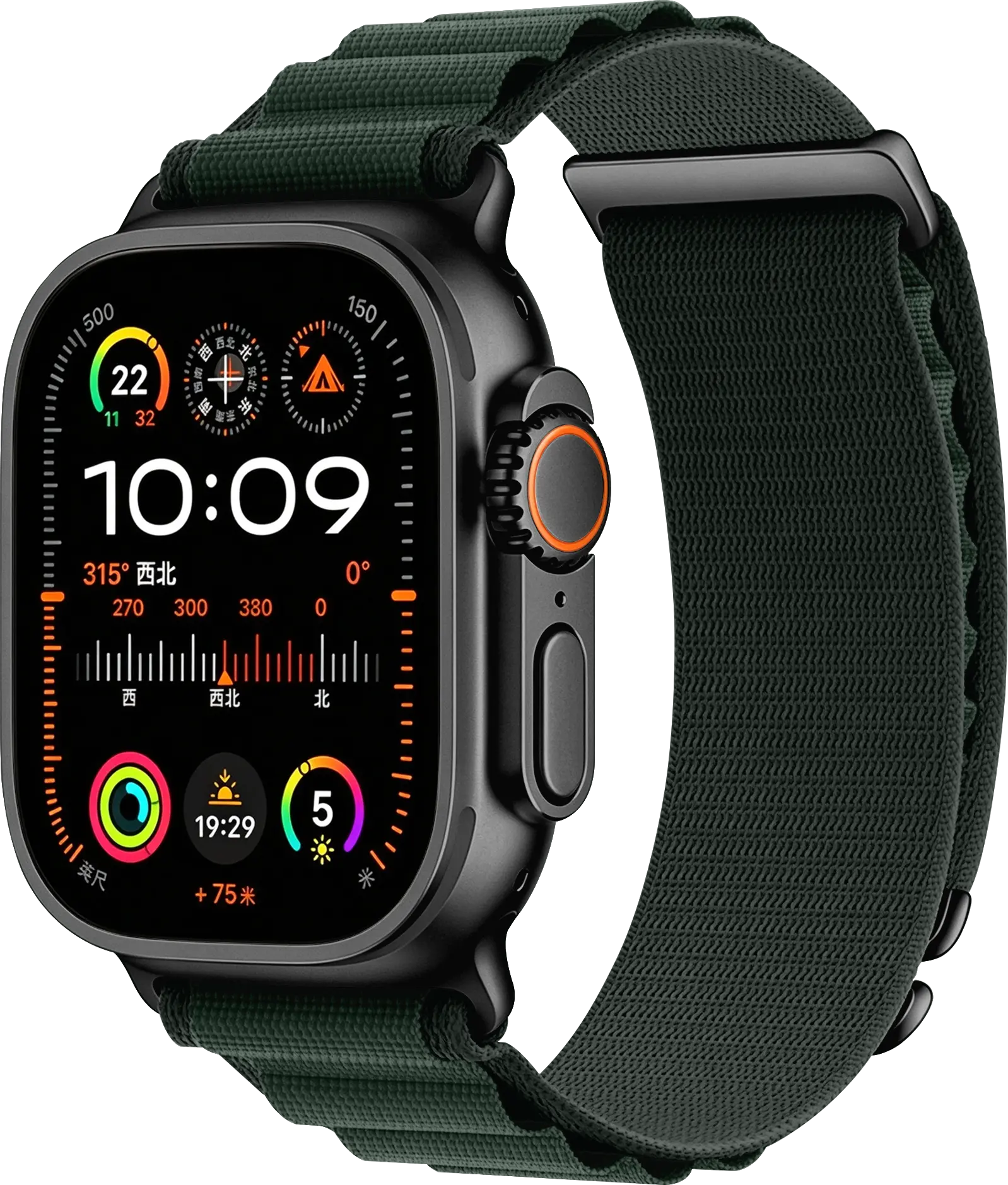 SBG Alpine Nylon - Apple Watch Bandje - 49/46/45/44/42MM - Donkergroen afbeelding 1