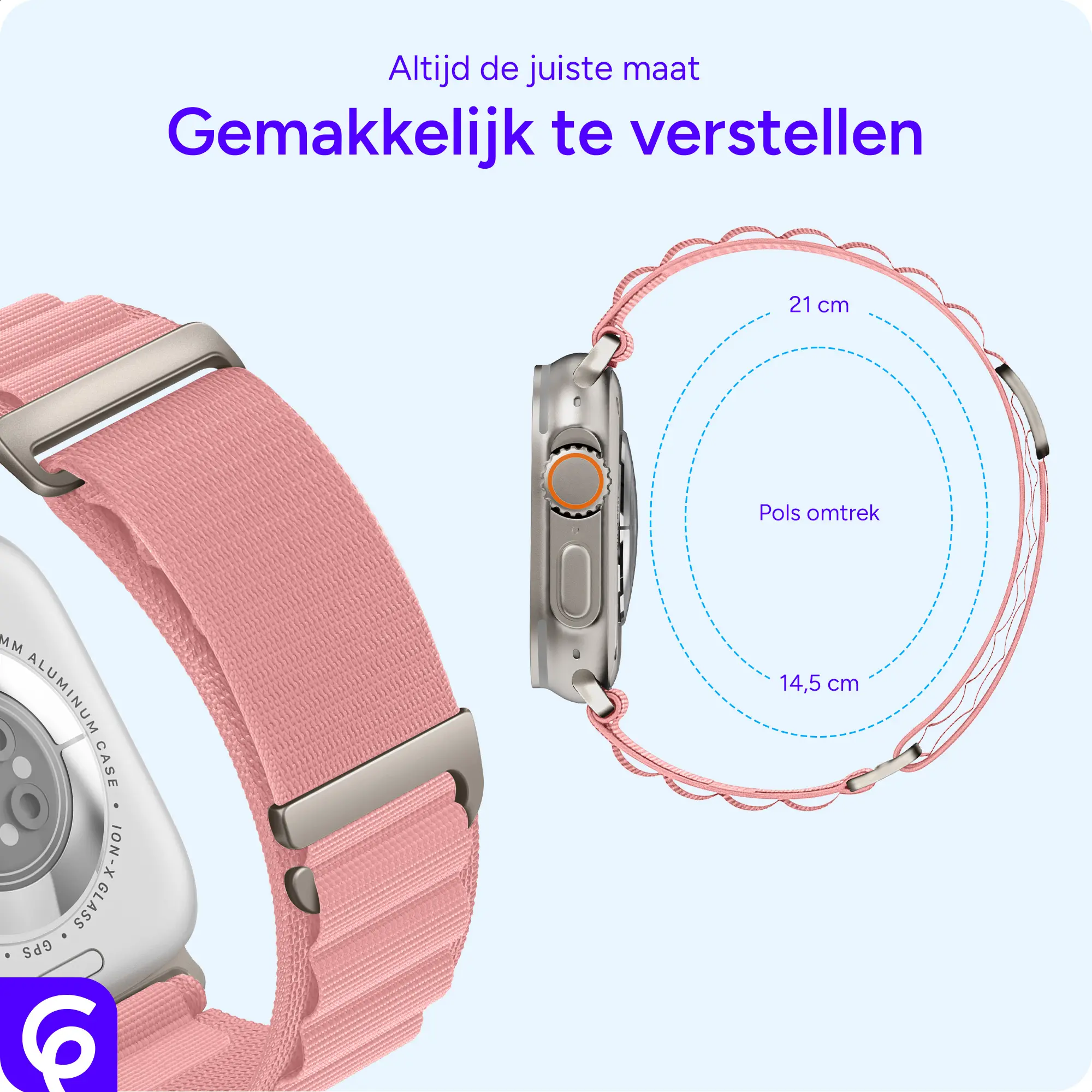 SBG Alpine Nylon - Apple Watch Bandje - 49/46/45/44/42MM - Beige afbeelding 3
