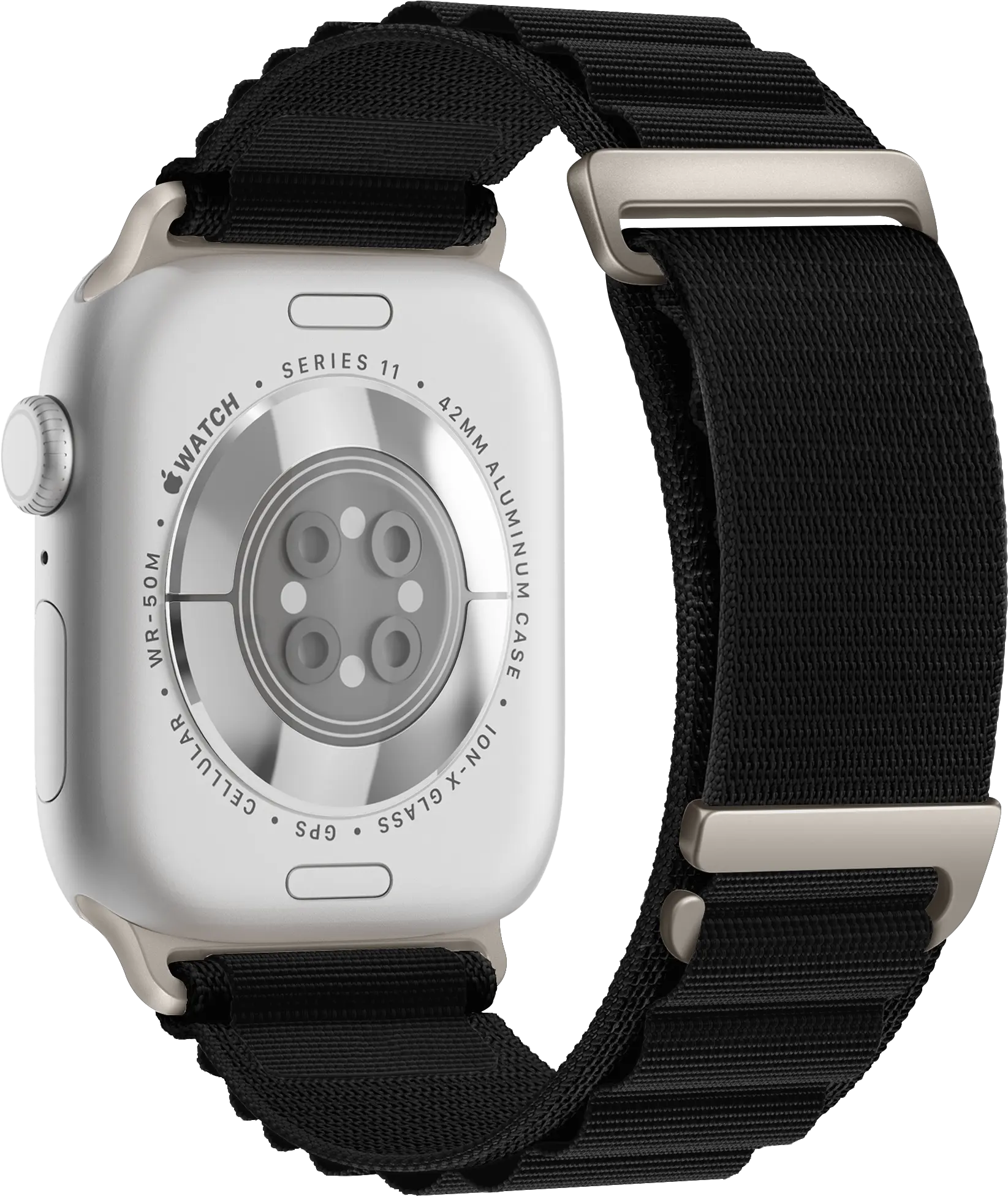 SBG Alpine Nylon - Apple Watch Bandje - 38/40/41/42MM - Zwart afbeelding 9