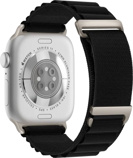 SBG Alpine Nylon - Apple Watch Bandje - 38/40/41/42MM - Zwart afbeelding 9