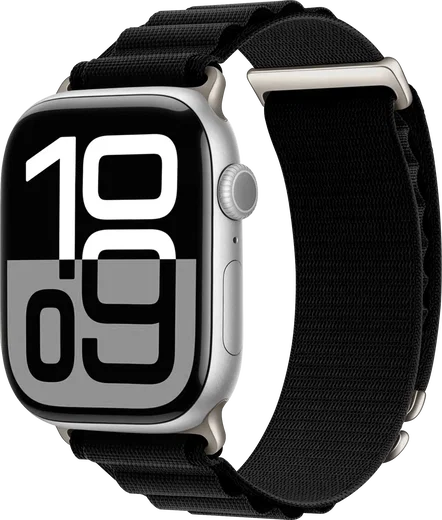 SBG Alpine Nylon - Apple Watch Bandje - 38/40/41/42MM - Zwart afbeelding 1