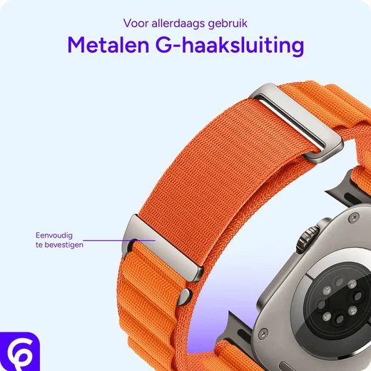SBG Alpine Nylon - Apple Watch Bandje - 38/40/41/42MM - Oranje afbeelding 2