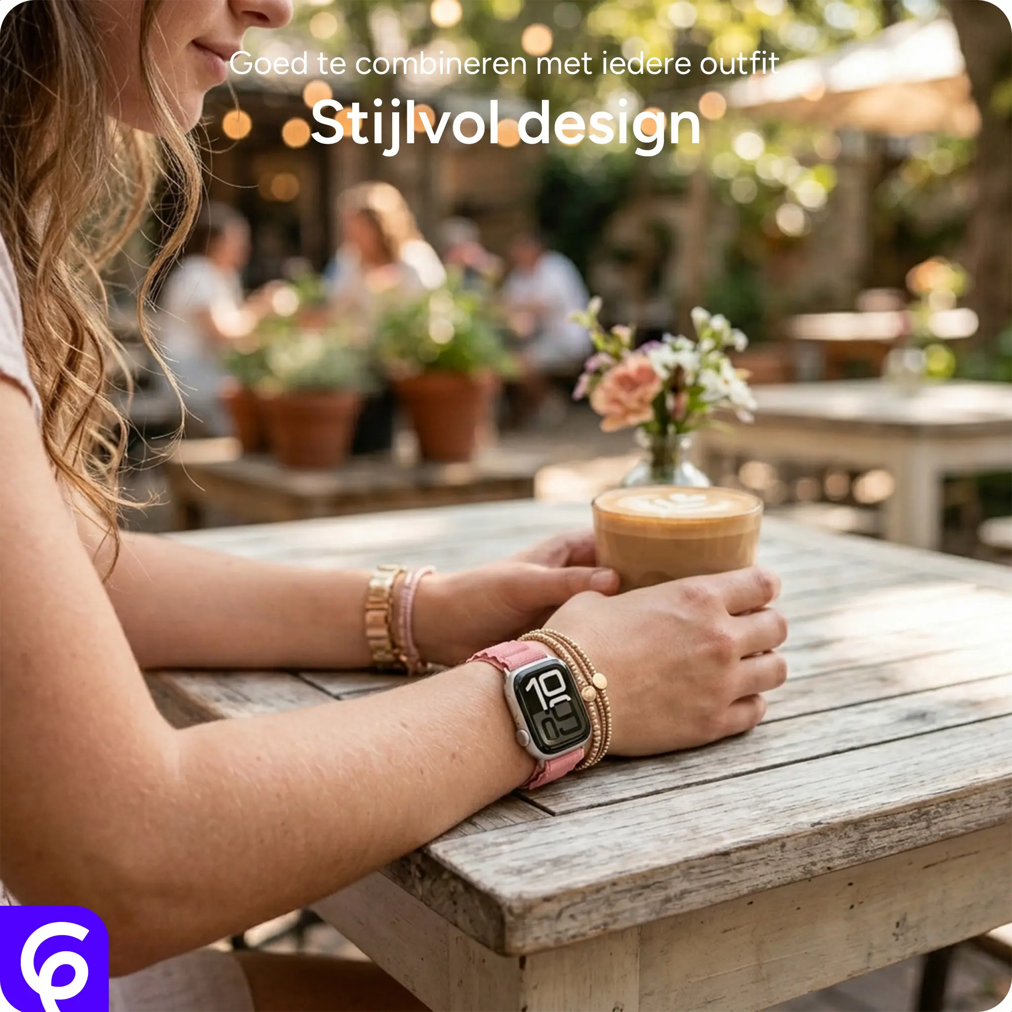 SBG Alpine Nylon - Apple Watch Bandje - 38/40/41/42MM - Sterrenlicht afbeelding 5