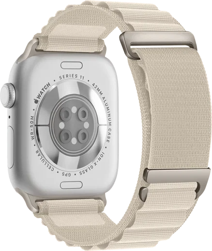 SBG Alpine Nylon - Apple Watch Bandje - 38/40/41/42MM - Sterrenlicht afbeelding 9