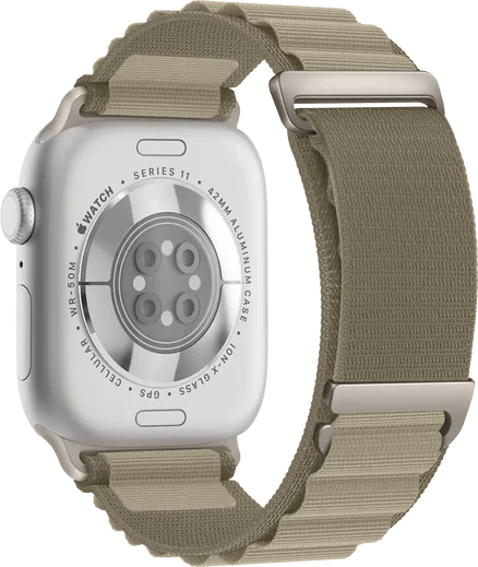 SBG Alpine Nylon - Apple Watch Bandje - 38/40/41/42MM - Olijf Groen afbeelding 9