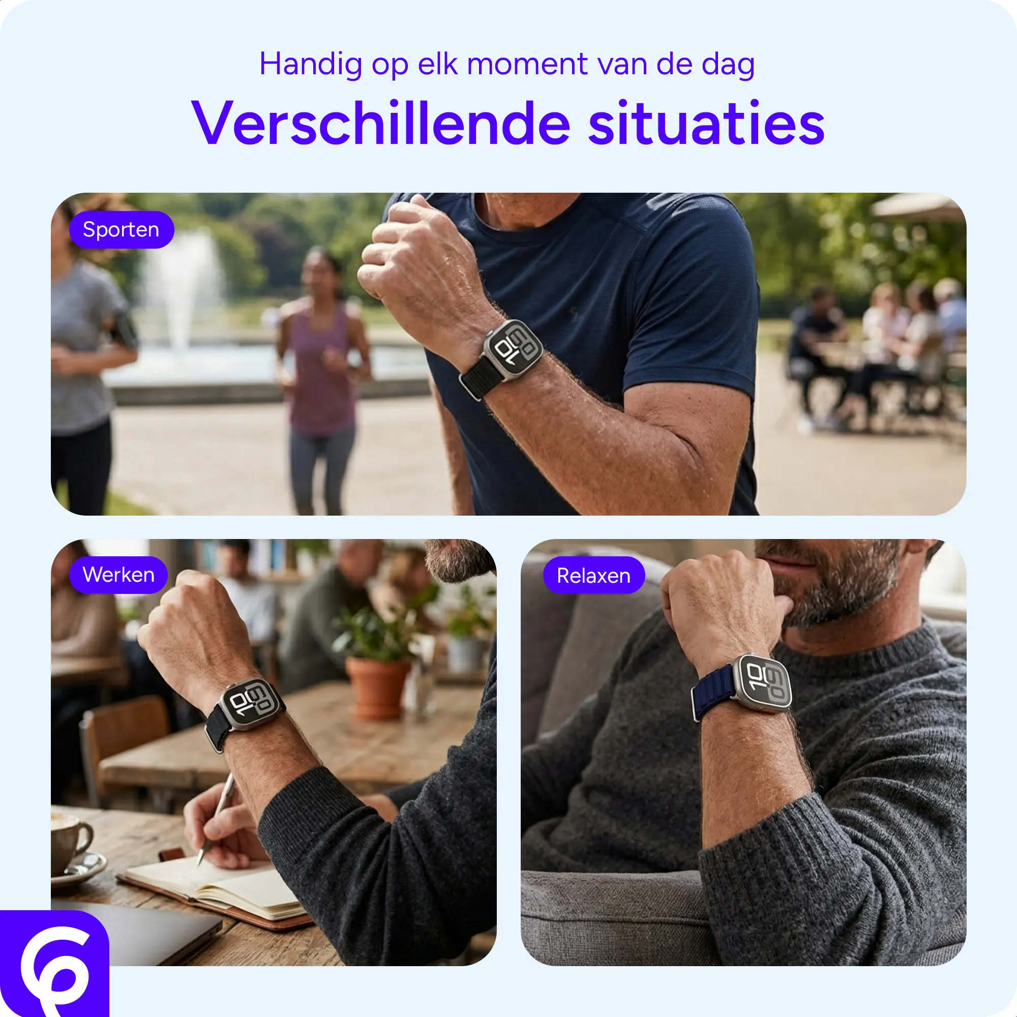 SBG Alpine Nylon - Apple Watch Bandje - 38/40/41/42MM - Donkergroen afbeelding 7