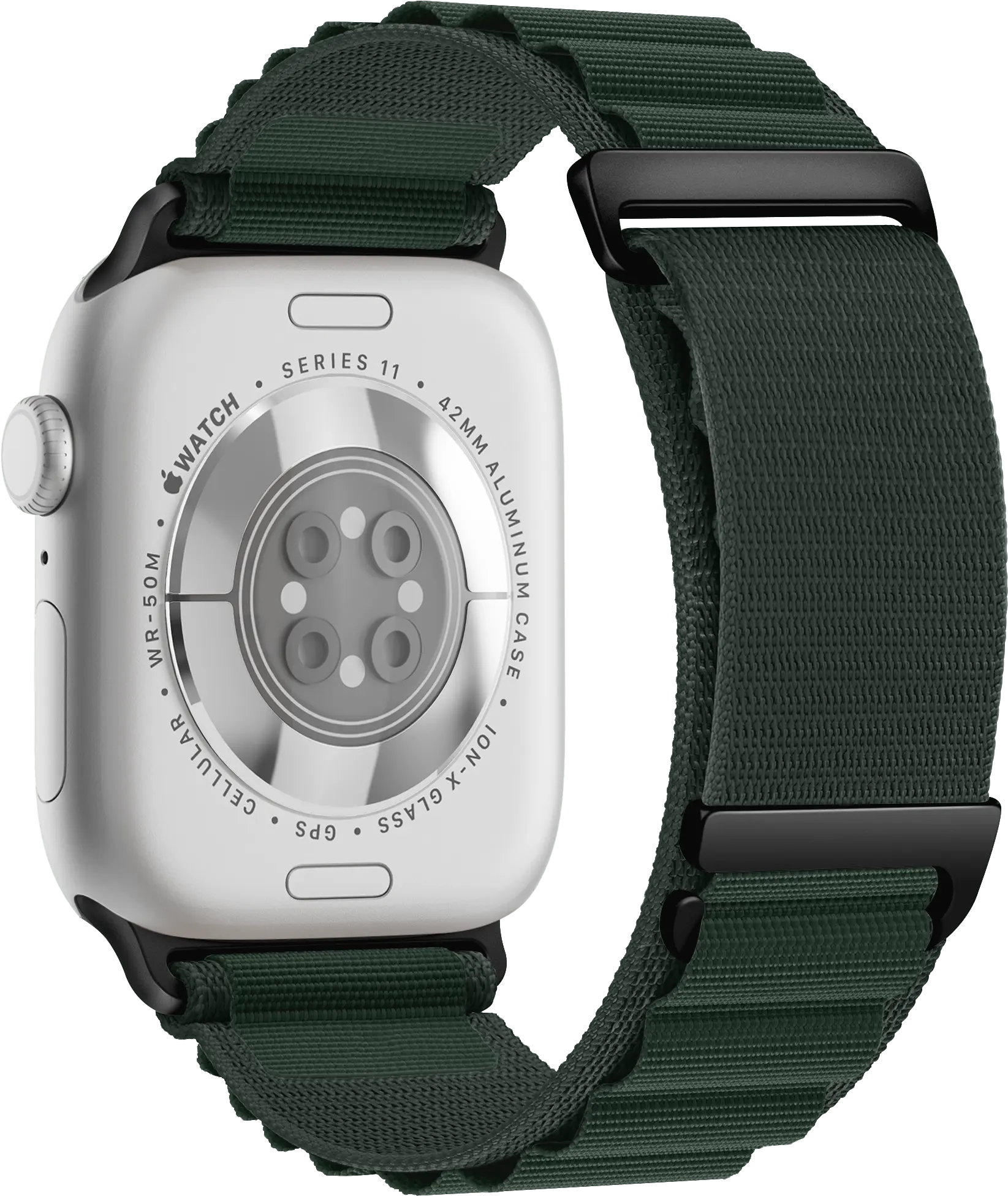 SBG Alpine Nylon - Apple Watch Bandje - 38/40/41/42MM - Donkergroen afbeelding 9