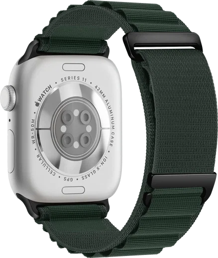 SBG Alpine Nylon - Apple Watch Bandje - 38/40/41/42MM - Donkergroen afbeelding 9
