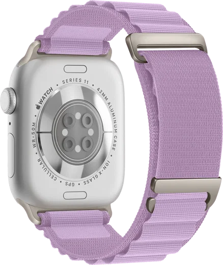 SBG Alpine Nylon - Apple Watch Bandje - 38/40/41/42MM - Lavender Purple afbeelding 9