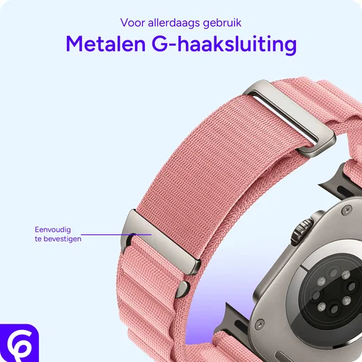 SBG Alpine Nylon - Apple Watch Bandje - 38/40/41/42MM - Beige afbeelding 2