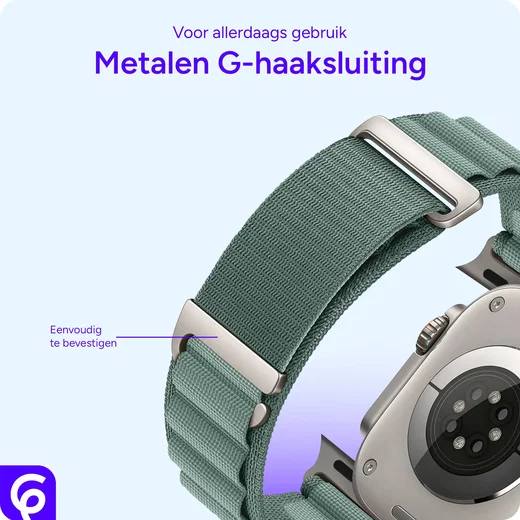SBG Alpine Nylon - Apple Watch Bandje - 38/40/41/42MM - Lichtgroen afbeelding 2