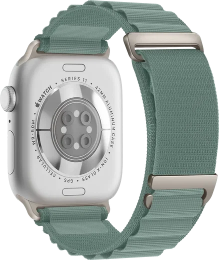 SBG Alpine Nylon - Apple Watch Bandje - 38/40/41/42MM - Lichtgroen afbeelding 9