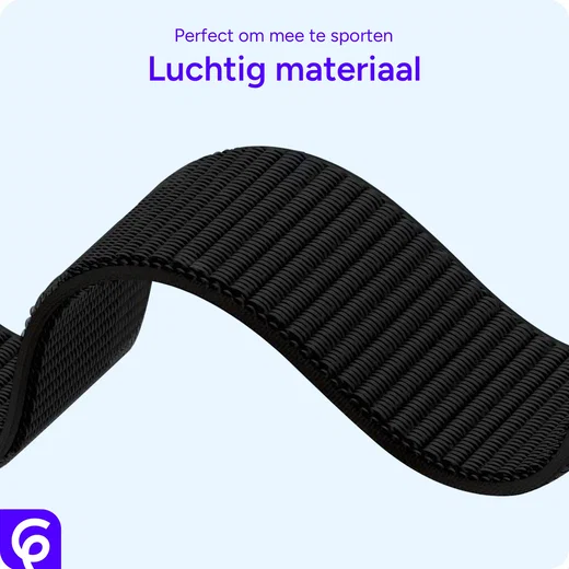 SBG Nylon Loop - Apple Watch Bandje - 49/46/45/44/42MM - Zwart afbeelding 6