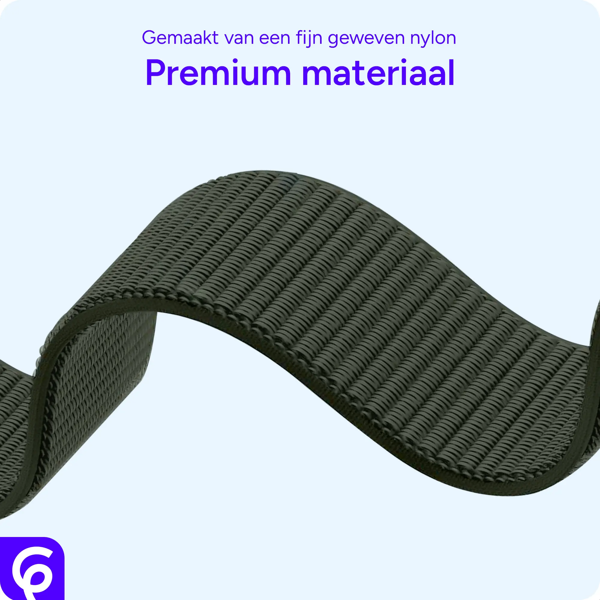 SBG Nylon Loop - Apple Watch Bandje - 49/46/45/44/42MM - Leger Groen afbeelding 6