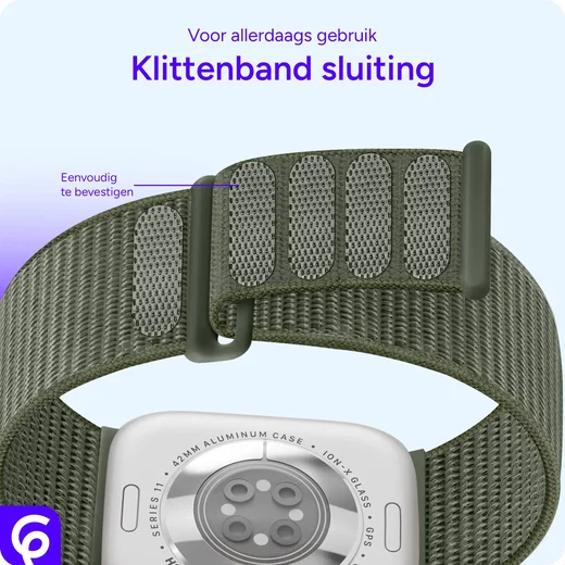 SBG Nylon Loop - Apple Watch Bandje - 49/46/45/44/42MM - Groen afbeelding 2