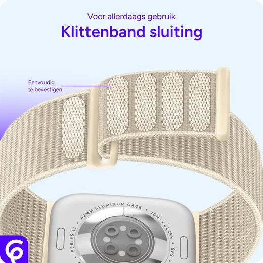 SBG Nylon Loop - Apple Watch Bandje - 49/46/45/44/42MM - Sterrenlicht afbeelding 2
